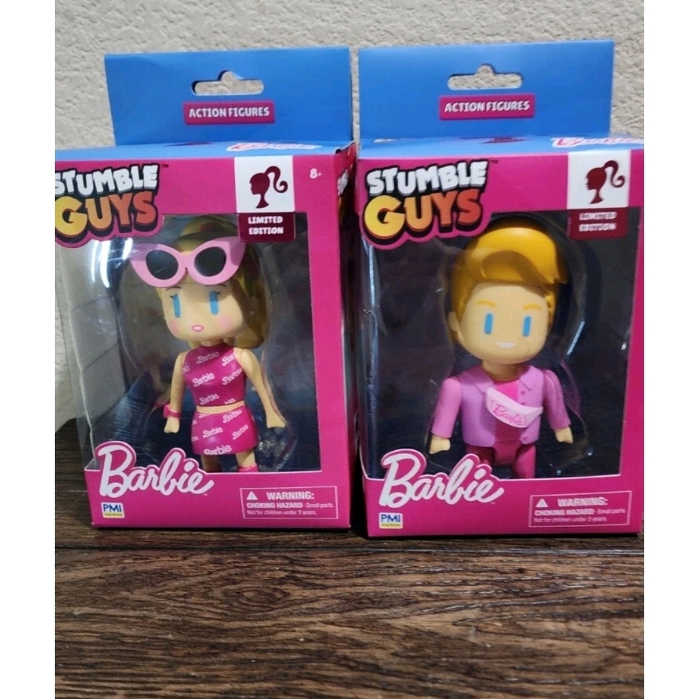 Stumble Guys Barbie Ken Action Figures Lot 2 Limited Edition PMI‎ Mattel NIB